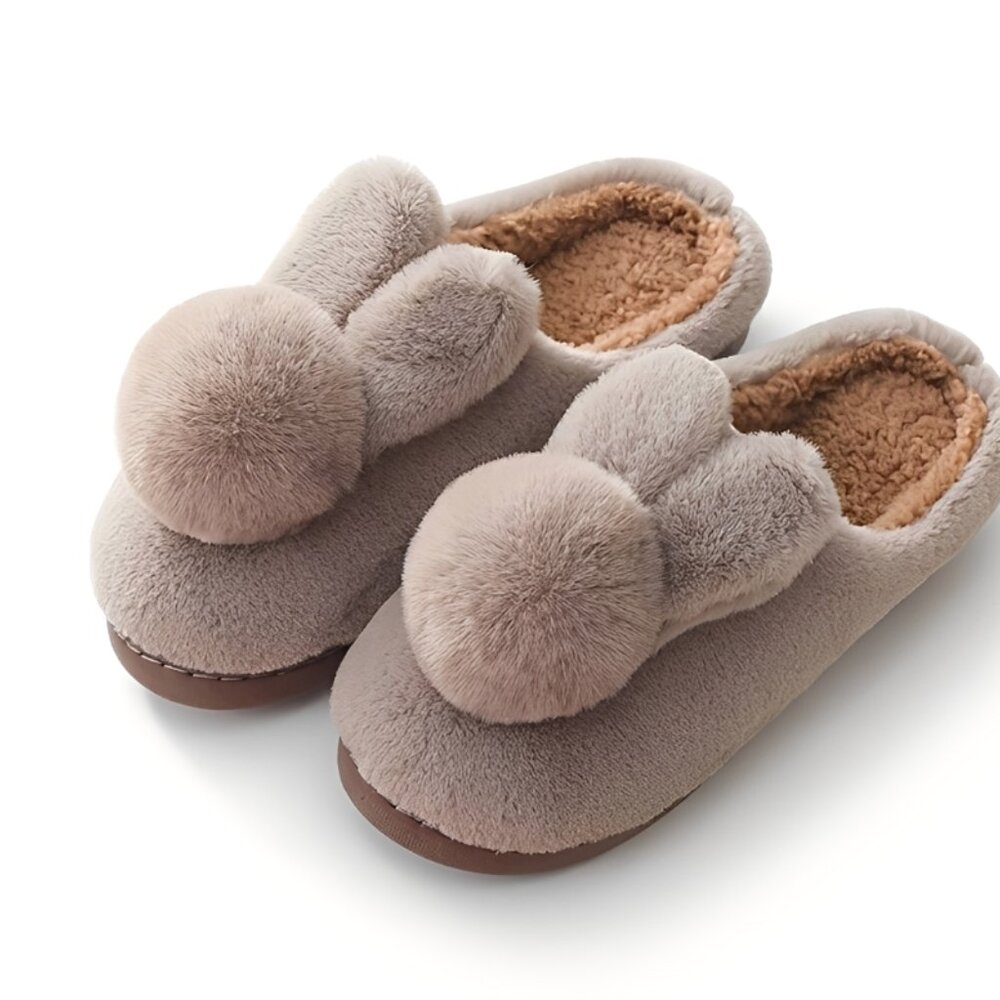 Kawaii Fluffy Bunny Slippers - Warm Winter Slides